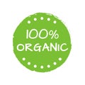 Organic icon or logo. 100% Natural products green label. vector illustration. Royalty Free Stock Photo
